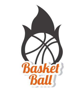 Beyaz arka plan vektör çizim üzerinde basketbol tasarım