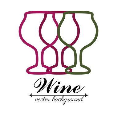 Şarap tasarımı üzerinde beyaz backgroundvector illüstrasyon