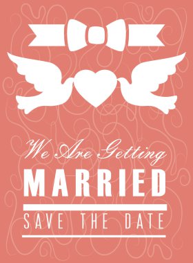 Düğün tasarımı pembe arka plan vektör çizim üzerinde