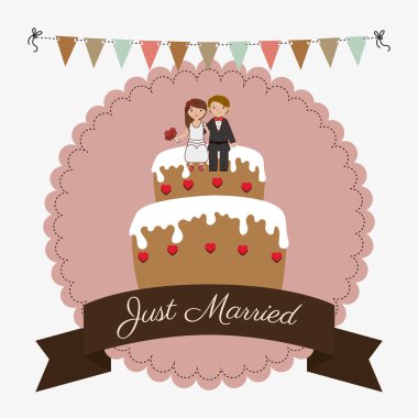 düğün tasarımı beyaz arkaplan vektör çizimi üzerinde