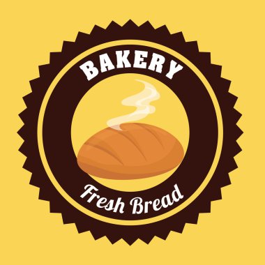 fırın tasarımı üzerinde sarı arka plan vektör çizim