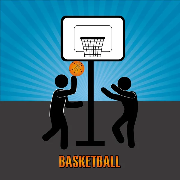 Дизайн баскетболу на синьому фоні Векторні ілюстрації — стоковий вектор