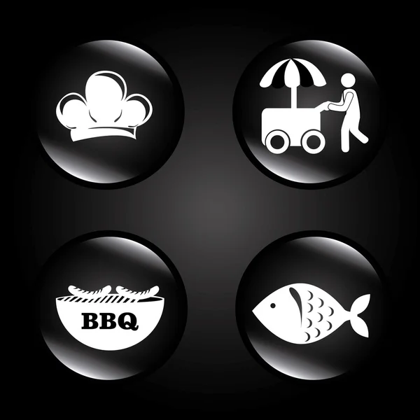 Food design over black background vector illustration — Stock Vector