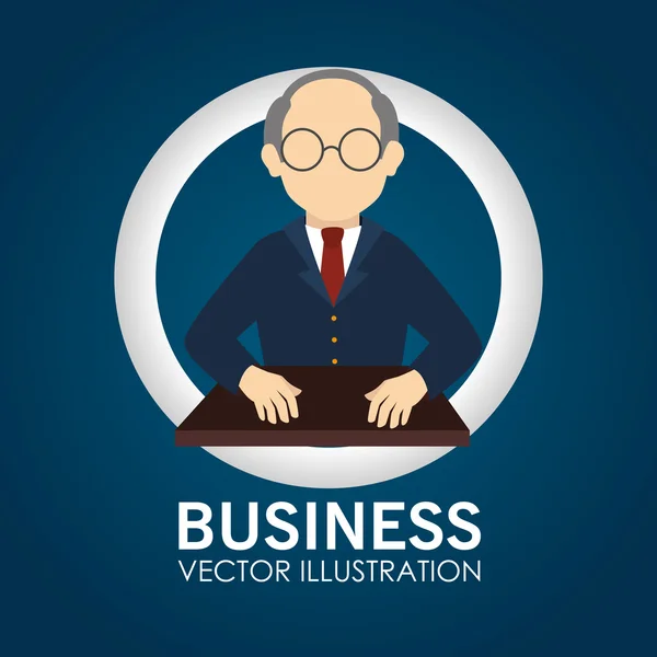 Business design su sfondo blu illustrazione vettoriale — Vettoriale Stock
