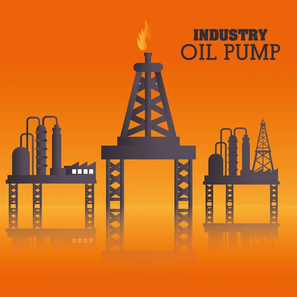 Diseño de la industria sobre fondo naranja vector ilustración — Archivo Imágenes Vectoriales