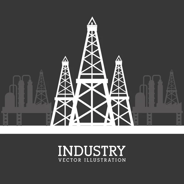 Conception de l'industrie sur fond gris illustration vectorielle — Image vectorielle