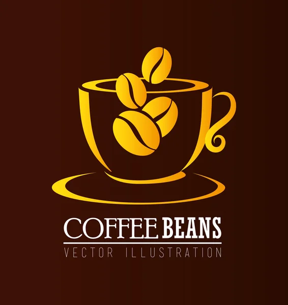 Káva design nad hnědé pozadí vektorové ilustrace — Stockový vektor