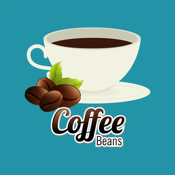 Koffie ontwerp over blauwe achtergrond vectorillustratie — Stockvector