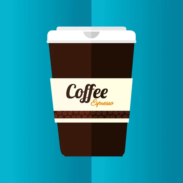 Koffie ontwerp over blauwe achtergrond vectorillustratie — Stockvector