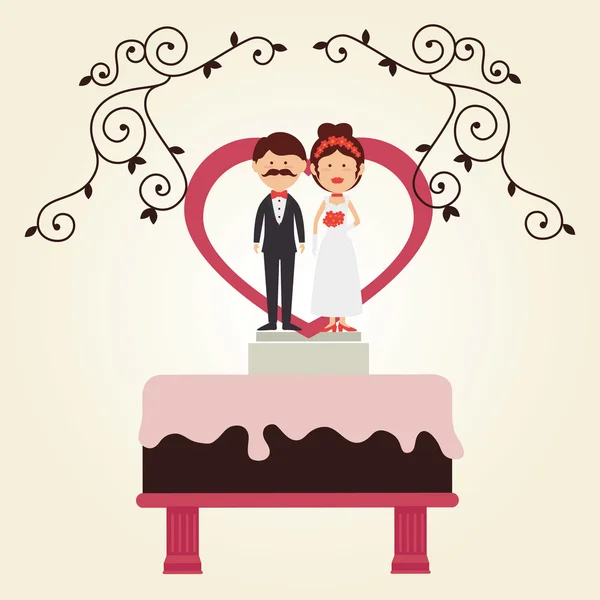 Conception de mariage sur fond blanc illustration vectorielle — Image vectorielle