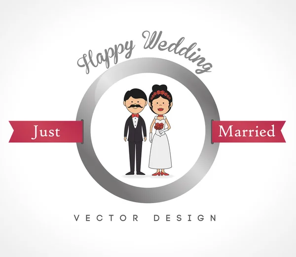 Hochzeitsdesign über weißem Hintergrund Vektor Illustration — Stockvektor
