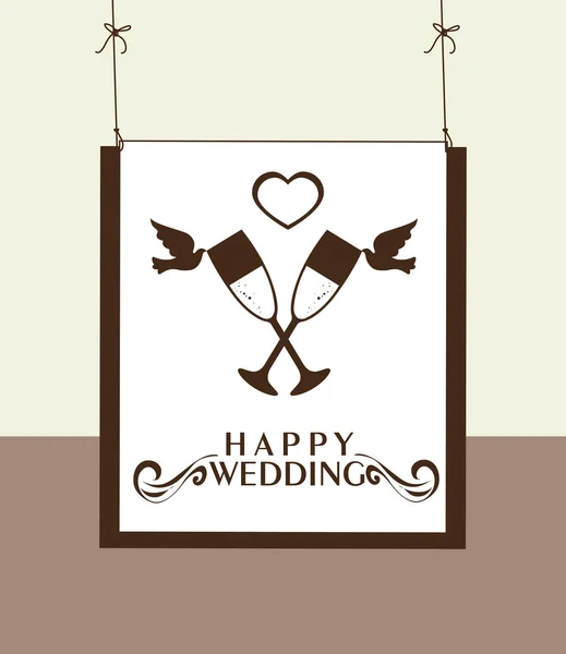 Wedding design over beige background vector illustration — Stock Vector