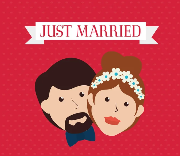 Wedding design over red background vector illustration — Stock Vector