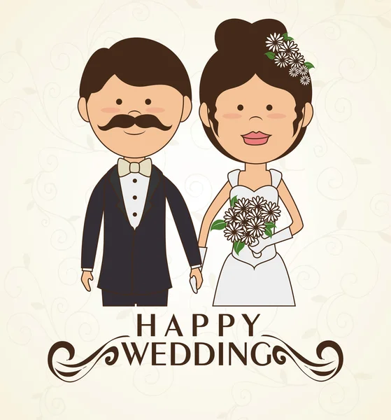 Wedding design over white background vector illustration — Stock Vector