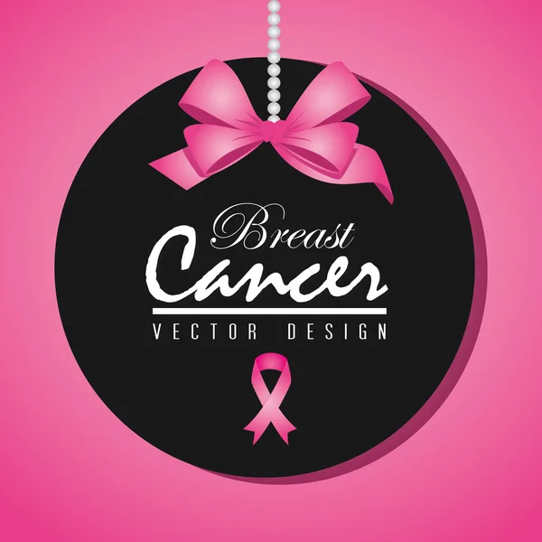 癌症在粉红色的背景矢量插画设计 — 图库矢量图片