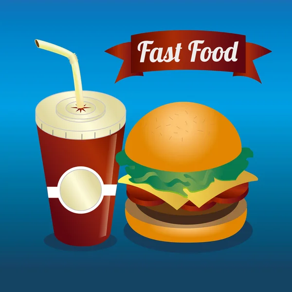 Lebensmitteldesign über blauem Hintergrund Vektor Illustration — Stockvektor