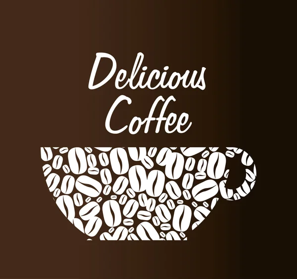 Kaffee-Design über braunem Hintergrund Vektor Illustration — Stockvektor