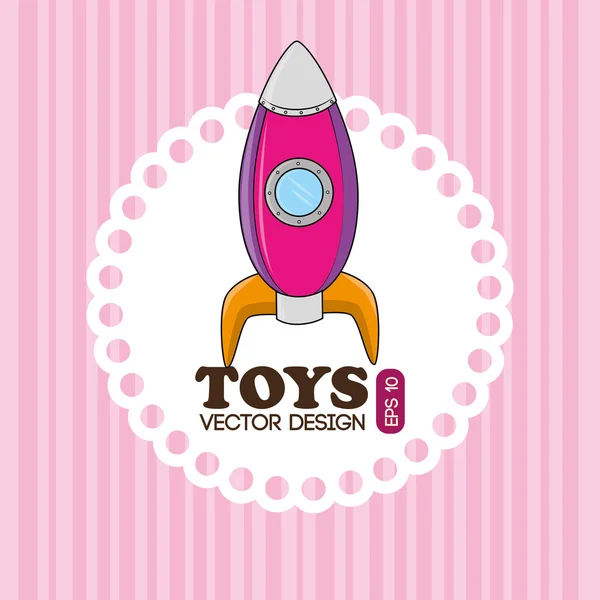Disegno giocattoli su sfondo rosa vettoriale illustrazione — Vettoriale Stock