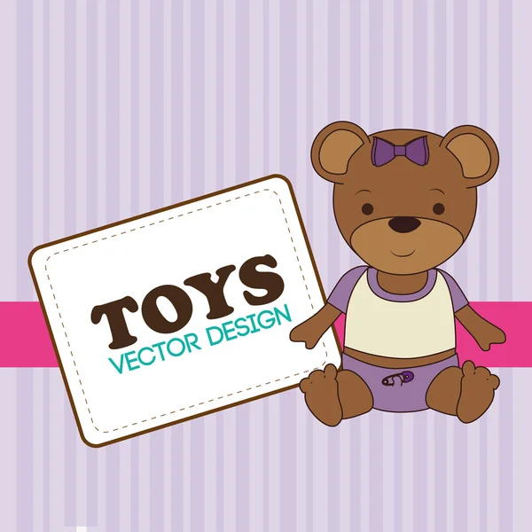 Conception de jouets sur fond violet illustration vectorielle — Image vectorielle