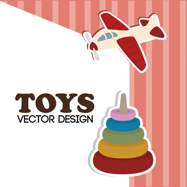 Disegno giocattoli su sfondo rosa vettoriale illustrazione — Vettoriale Stock