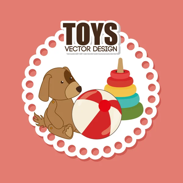 Conception de jouets sur fond rose illustration vectorielle — Image vectorielle
