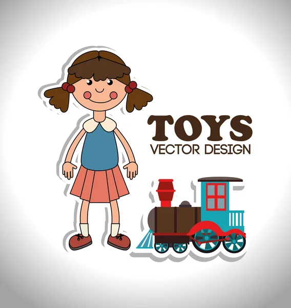 Conception de jouets sur fond blanc illustration vectorielle — Image vectorielle