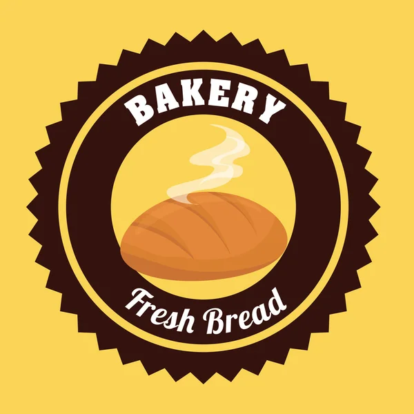 Diseño de panadería sobre ilustración de vector de fondo amarillo — Vector de stock