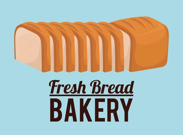 Dessin de boulangerie sur fond bleu illustration vectorielle — Image vectorielle