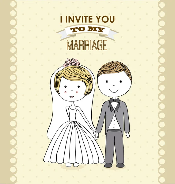 結婚式の招待状 — ストックベクタ