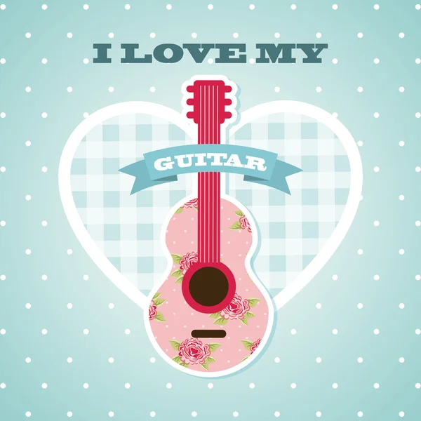 Älska min gitarr — Stock vektor