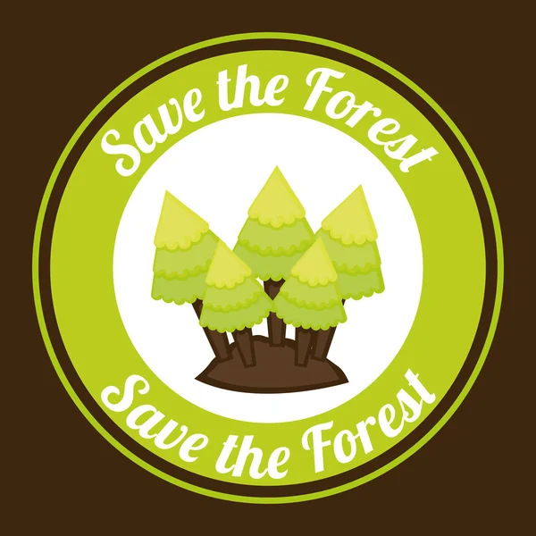 Rettet den Wald — Stockvektor