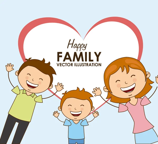 Famille heureuse — Image vectorielle