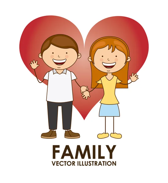 Familia feliz — Vector de stock