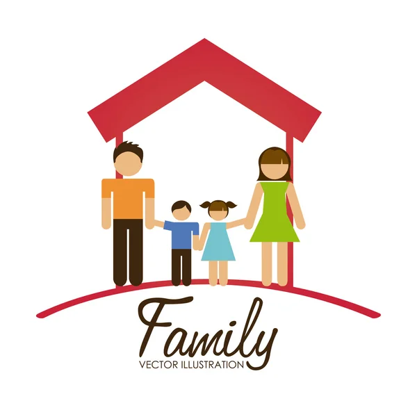 Famiglia felice — Vettoriale Stock