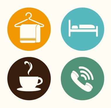 otel tasarımı üzerinde beyaz arka plan vektör çizim