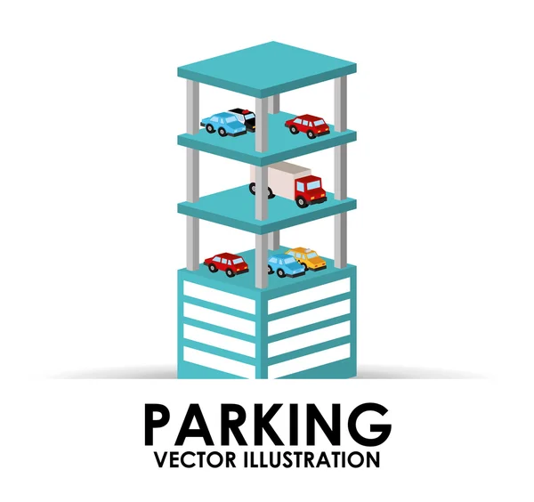 Projeto do edifício de estacionamento —  Vetores de Stock