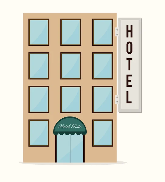 Design dell'hotel su sfondo bianco illustrazione vettoriale — Vettoriale Stock