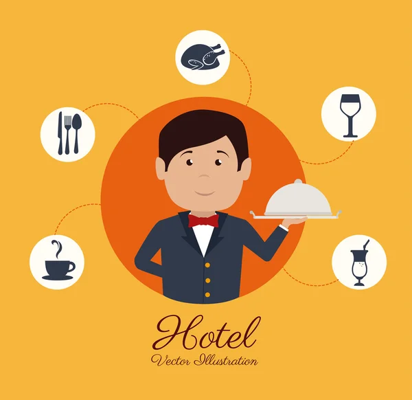 Diseño del hotel, ilustración vectorial . — Vector de stock