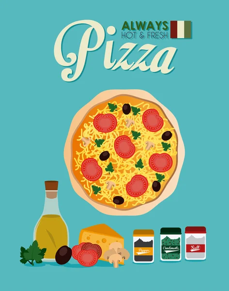 Pizza ontwerp, vectorillustratie. — Stockvector
