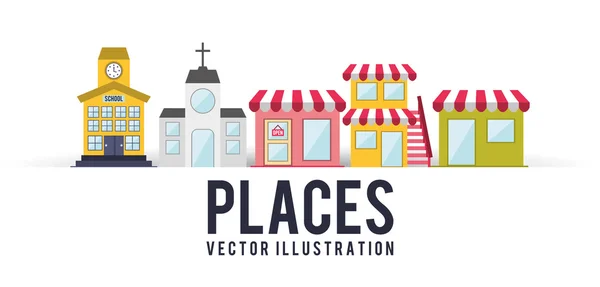 Places — Stockový vektor