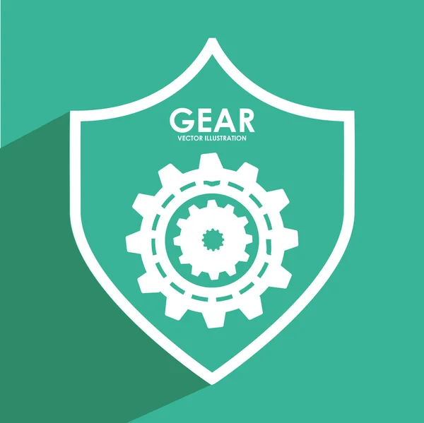 Gears shield — Stock Vector