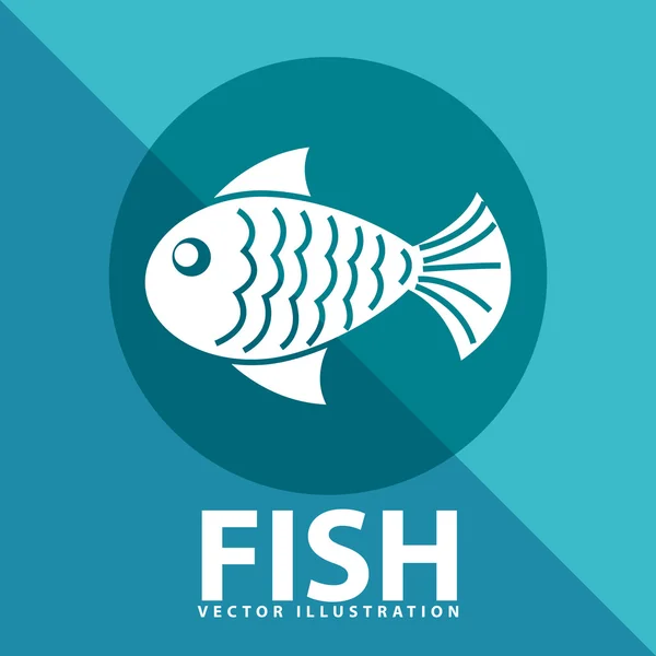 Icono de pescado — Vector de stock