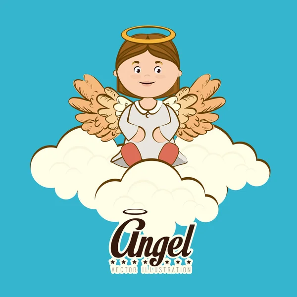 Desenho de anjo, ilustração vetorial . — Vetor de Stock