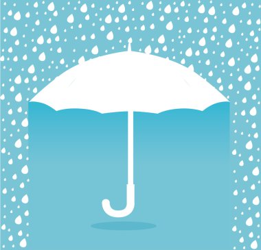 Şemsiye tasarımı üzerinde mavi arka plan vektör çizim