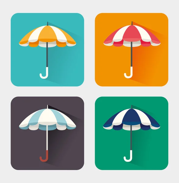 Conception de parapluie sur fond blanc illustration vectorielle — Image vectorielle