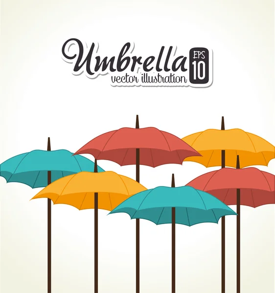 Umbrella design over white background vector illustration — Stock Vector