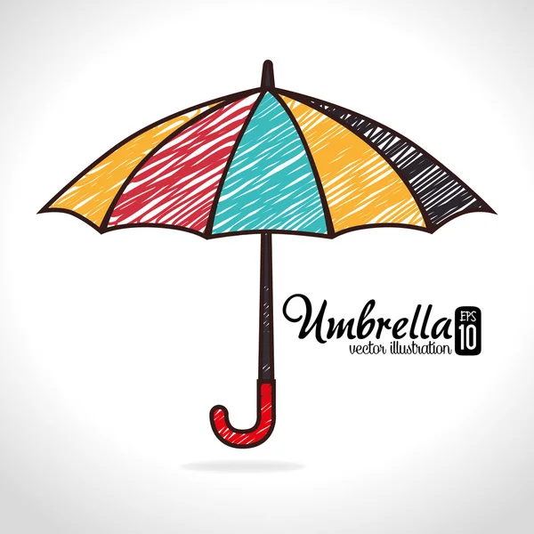 白い背景のベクトル図の上の傘のデザイン — ストックベクタ