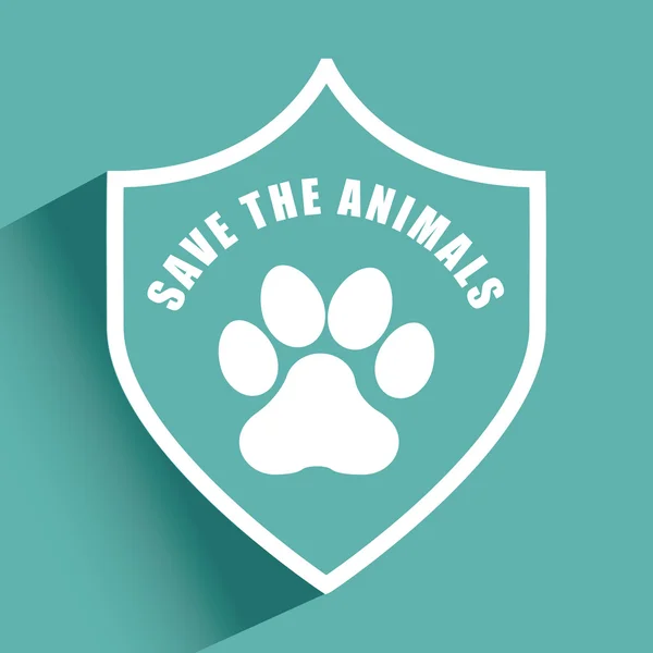 Save the animals design — Stock Vector