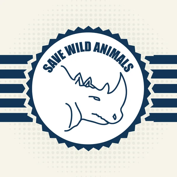 Save the animals design — Stock Vector