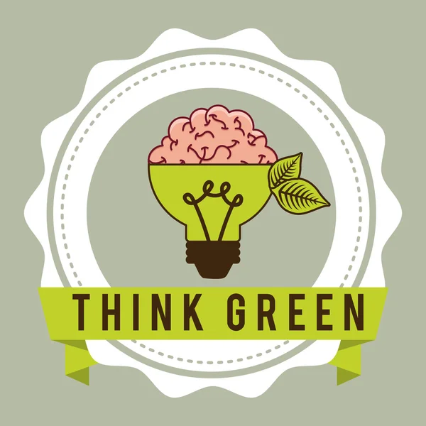 Pensa verde. —  Vetores de Stock